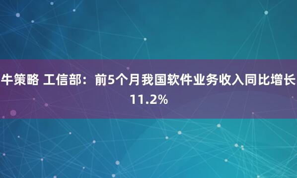牛策略 工信部：前5个月我国软件业务收入同比增长11.2%
